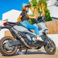 Esapament GPR compatibil cu Honda Forza 750 2021 Evacuare slip-on omologata, inclusiv db killer detașabil și cot de legătură,M3 Titanium Natural