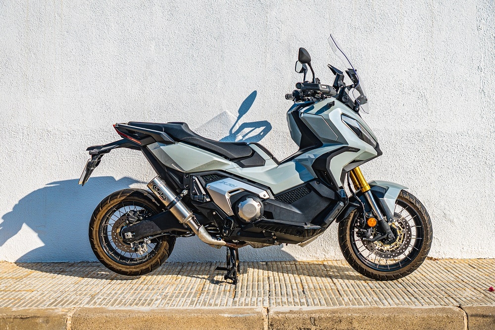 Esapament GPR compatibil cu Honda Forza 750 2021 Evacuare slip-on omologata, inclusiv db killer detașabil și cot de legătură,M3 Titanium Natural