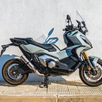 Esapament GPR compatibil cu Honda Forza 750 2021 Evacuare slip-on omologata, inclusiv db killer detașabil și cot de legătură,M3 Titanium Natural