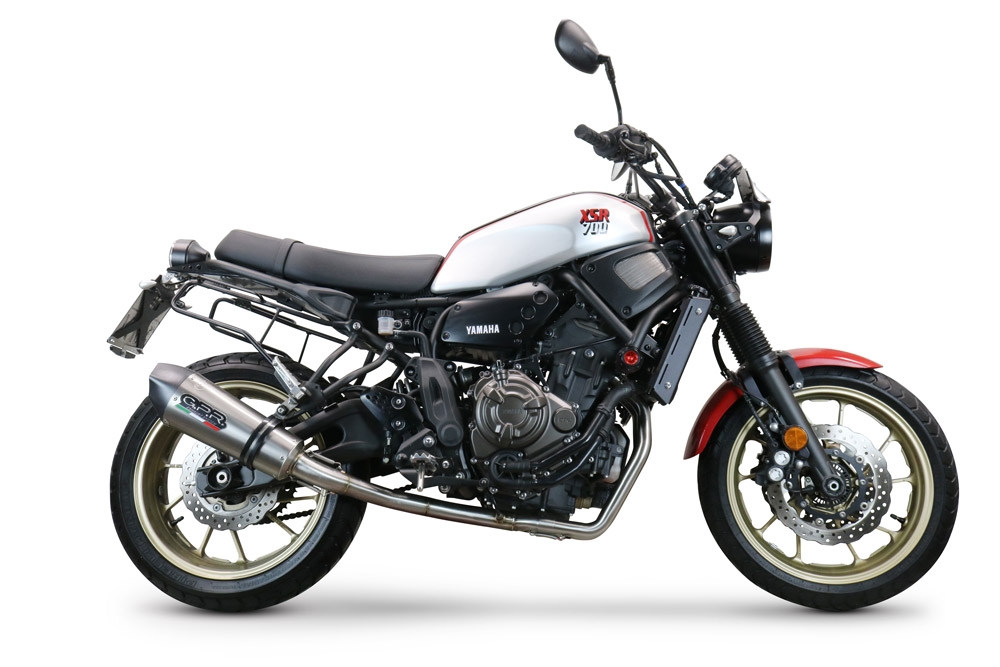 GPR exhaust compatible with Yamaha Xsr 700 2021-2024, New Grand Prix Evo Titanium, Homologated legal full system exhaust, including removable db killer and catalyst 