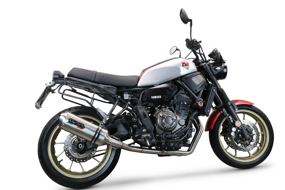 Exhaust compatible with Yamaha Xsr 700 2021-2024, Satinox , Homologated legal full system exhaust, including removable db killer and catalyst