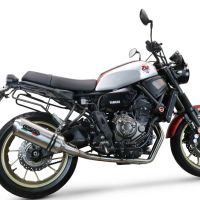 Exhaust compatible with Yamaha Xsr 700 2021-2024, Satinox , Homologated legal full system exhaust, including removable db killer and catalyst