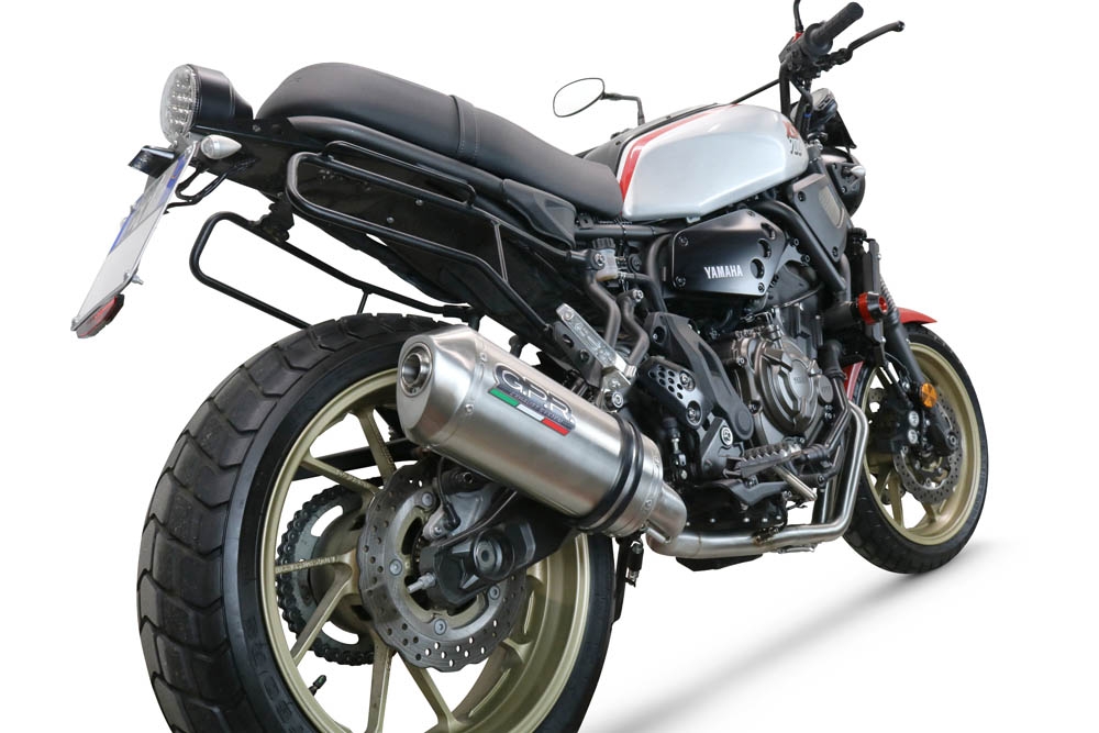 Exhaust compatible with Yamaha Xsr 700 2021-2024, Satinox , Homologated legal full system exhaust, including removable db killer and catalyst