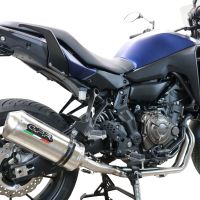 Esapament GPR compatibil cu Yamaha Tracer 7 2021 Sistem complet de evacuare legal omologat, inclusiv db killer și catalizator detașabil,Satinox 