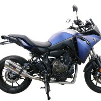 Esapament GPR compatibil cu Yamaha Tracer 7 2021 Sistem complet de evacuare legal omologat, inclusiv db killer și catalizator detașabil,Satinox 