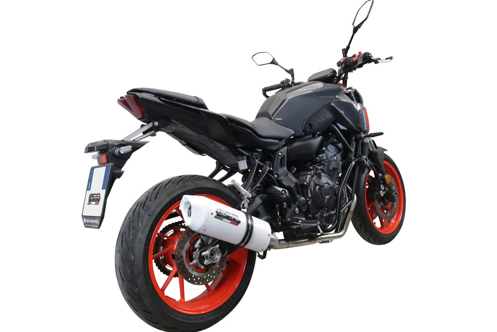 Exhaust compatible with Yamaha Mt-07 2021-2024, Albus Evo4, Homologated legal full system exhaust, including removable db killer and catalyst