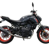 GPR exhaust compatible with Yamaha Mt-07 2021-2024, New Grand Prix Evo Poppy, Homologated legal full system exhaust, including removable db killer and catalyst 