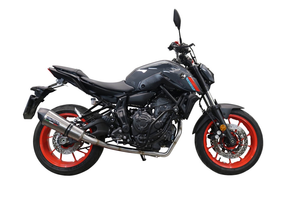 Esapament GPR compatibil cu Yamaha Mt-07  2021 Sistem complet de evacuare legal omologat, inclusiv db killer și catalizator detașabil,New Grand Prix Evo Titanium
