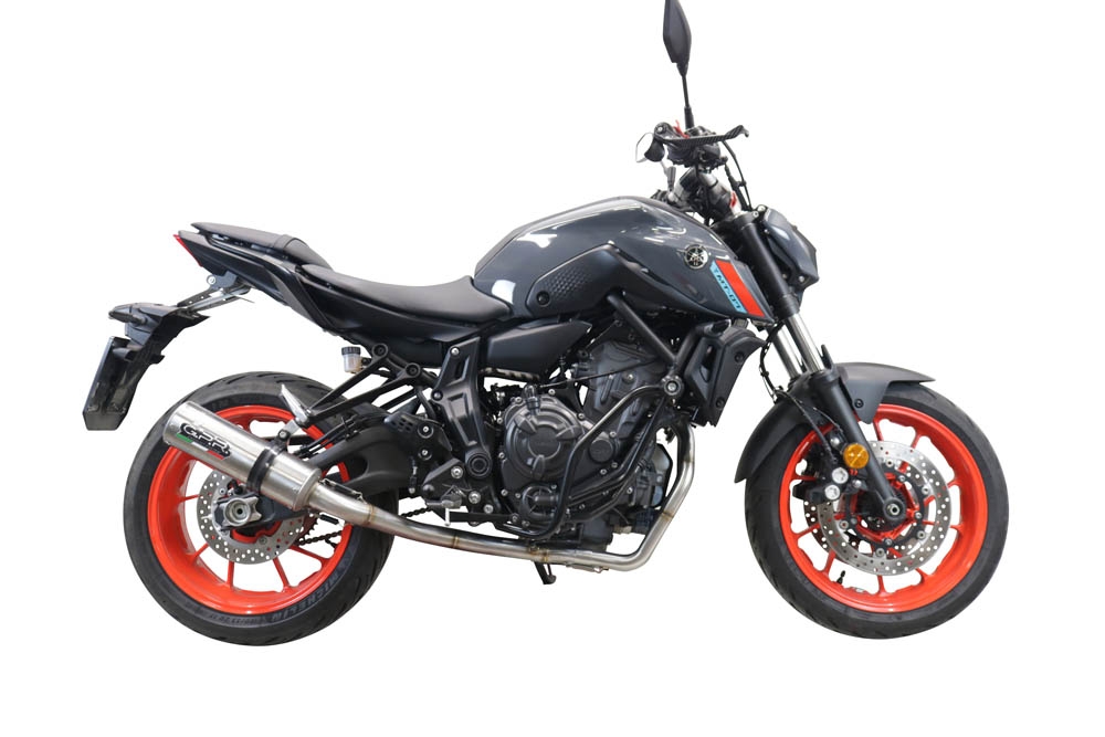 Exhaust compatible with Yamaha Mt-07 2021-2024, M3 Inox , Racing full system exhaust, including removable db killer