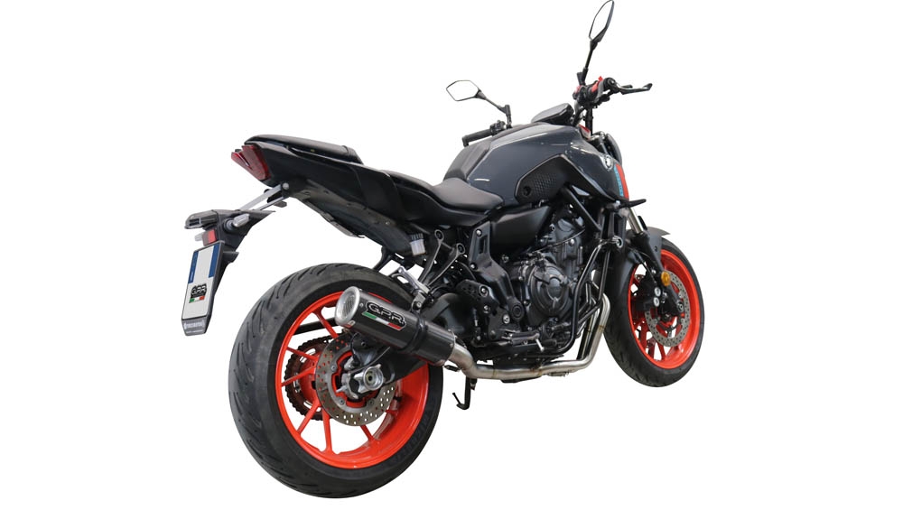 Esapament GPR compatibil cu Yamaha Mt-07  2021 Sistem complet de evacuare legal omologat, inclusiv db killer și catalizator detașabil,M3 Poppy 