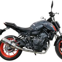 Exhaust compatible with Yamaha Mt-07 2014-2016, Satinox , Homologated legal full system exhaust, including removable db killer