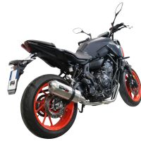 Exhaust compatible with Yamaha Mt-07 2014-2016, Satinox , Homologated legal full system exhaust, including removable db killer