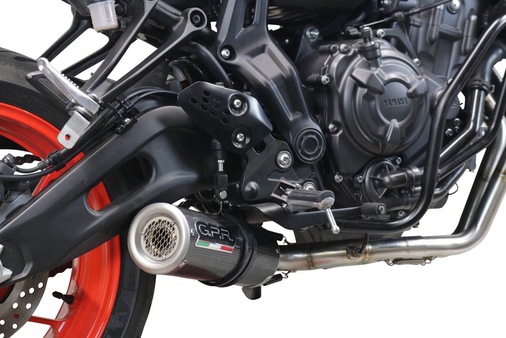 Esapament GPR compatibil cu Yamaha Mt-07  2021 Sistem complet de evacuare legal omologat, inclusiv db killer și catalizator detașabil,M3 Poppy 