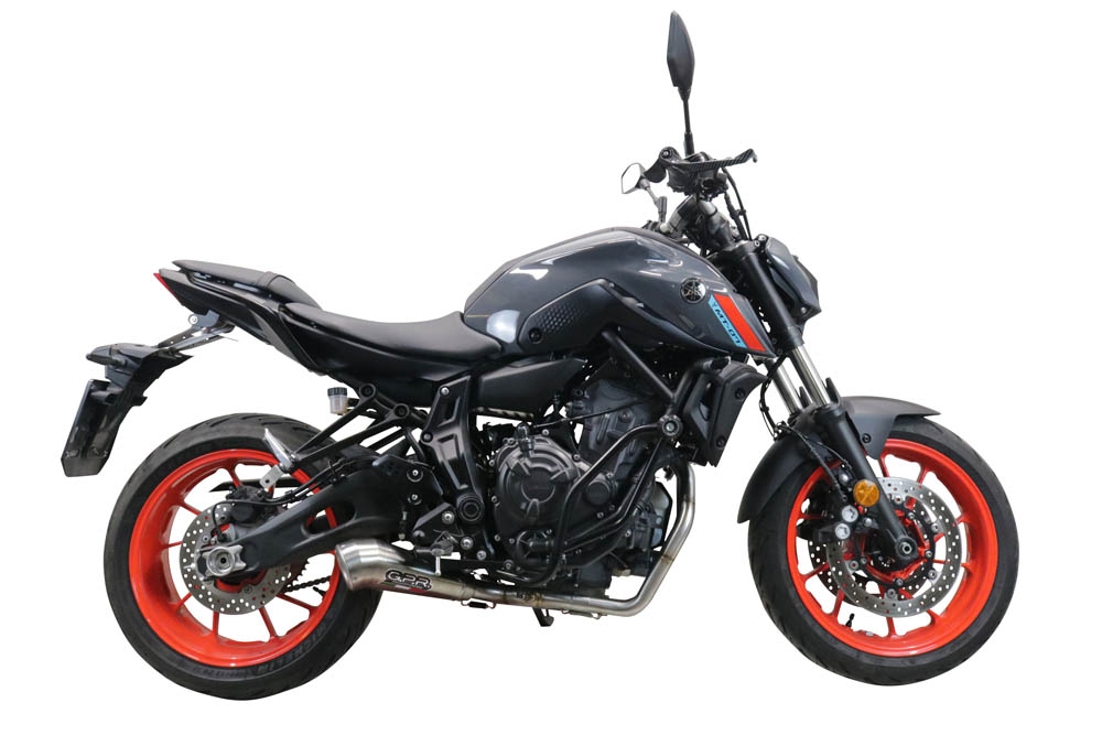 Esapament GPR compatibil cu Yamaha Mt-07  2021 Sistem complet de evacuare legal omologat, inclusiv db killer și catalizator detașabil,Powercone Evo