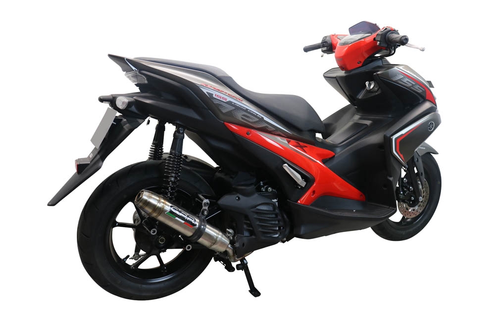 Exhaust compatible with Yamaha Aerox 155 2021-2022, Deeptone Inox, Racing full system exhaust, including removable db killer