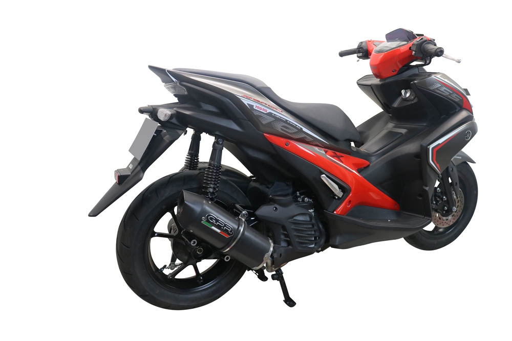 Esapament GPR compatibil cu Yamaha Aerox 155 VVA 2021 Sistem complet de evacuare Racing, inclusiv db killer detașabil,Furore Nero