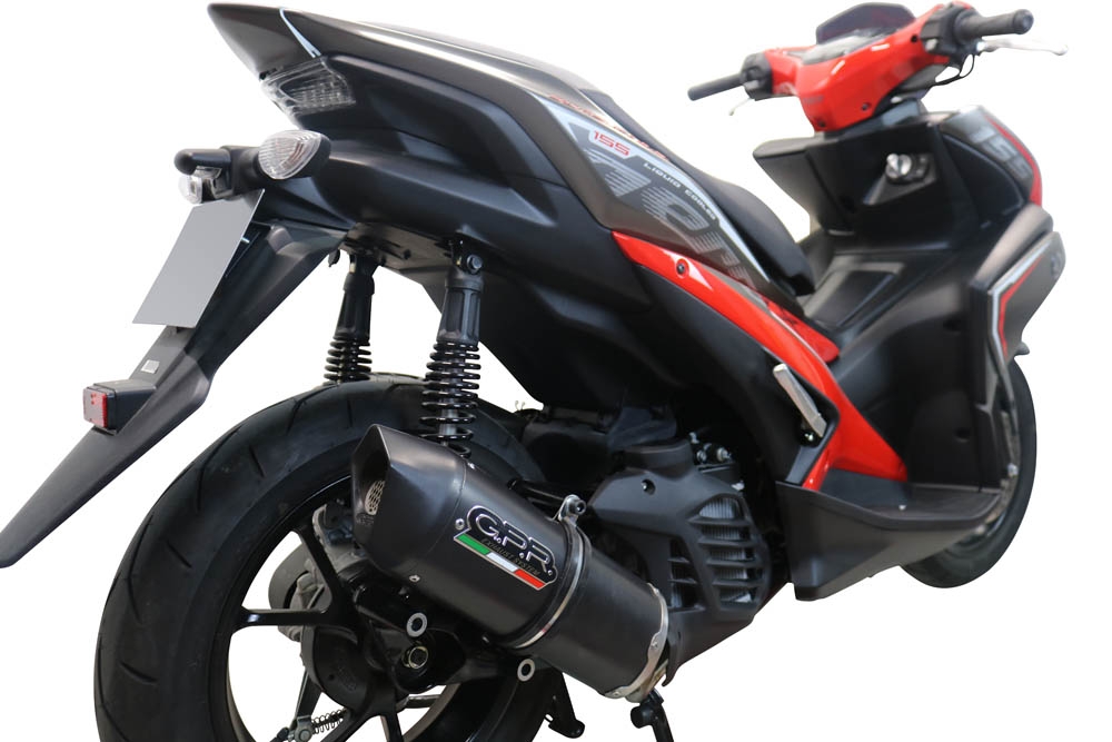 Esapament GPR compatibil cu Yamaha Aerox 155 VVA 2021 Sistem complet de evacuare Racing, inclusiv db killer detașabil,Furore Nero