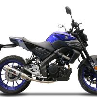 Exhaust compatible with Yamaha Mt 125 2021-2025, Deeptone Inox, Homologated legal full system exhaust, including removable db killer and catalyst