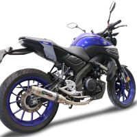 Exhaust compatible with Yamaha Mt 125 2021-2025, Deeptone Inox, Homologated legal full system exhaust, including removable db killer and catalyst