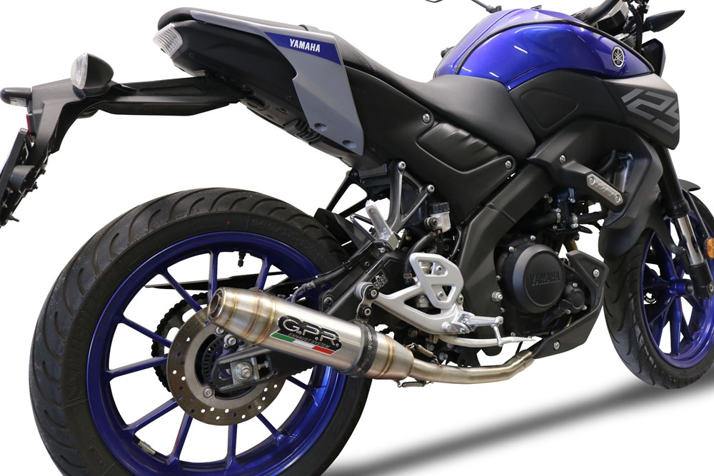 Exhaust compatible with Yamaha Mt 125 2021-2025, Deeptone Inox, Homologated legal full system exhaust, including removable db killer and catalyst
