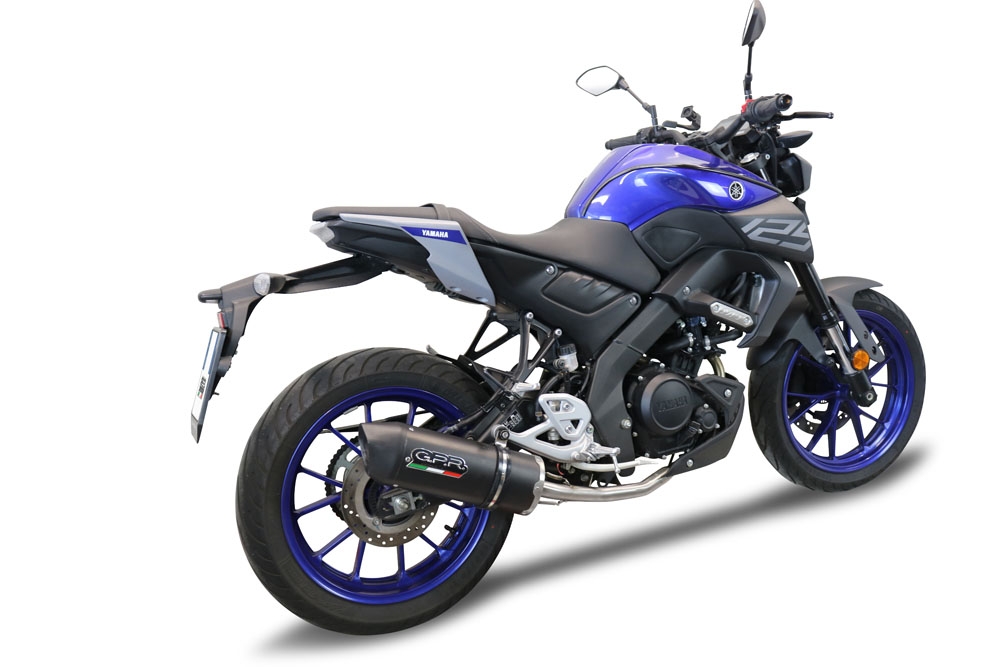 Exhaust compatible with Yamaha Mt 125 2020-2020, Furore Evo4 Nero, Homologated legal full system exhaust, including removable db killer and catalyst