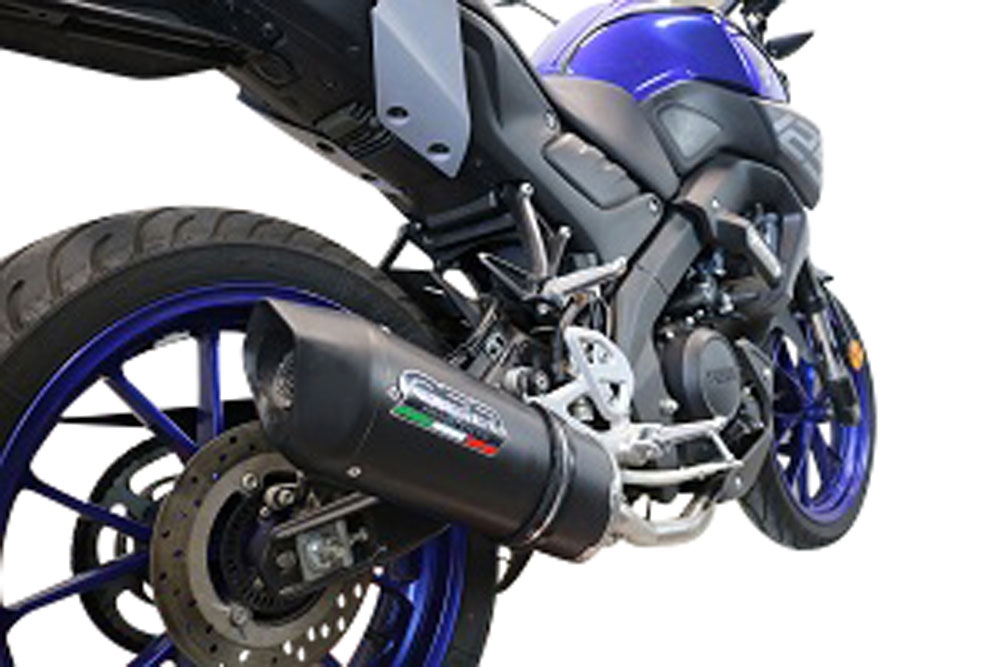 Exhaust compatible with Yamaha Mt 125 2020-2020, Furore Evo4 Nero, Homologated legal full system exhaust, including removable db killer and catalyst