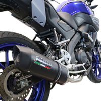 Exhaust compatible with Yamaha Mt 125 2020-2020, Furore Evo4 Nero, Homologated legal full system exhaust, including removable db killer and catalyst