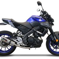 Exhaust compatible with Yamaha Mt 125 2021-2025, M3 Inox , Homologated legal full system exhaust, including removable db killer and catalyst