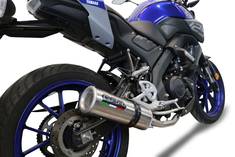 Exhaust compatible with Yamaha Mt 125 2021-2025, M3 Inox , Homologated legal full system exhaust, including removable db killer and catalyst