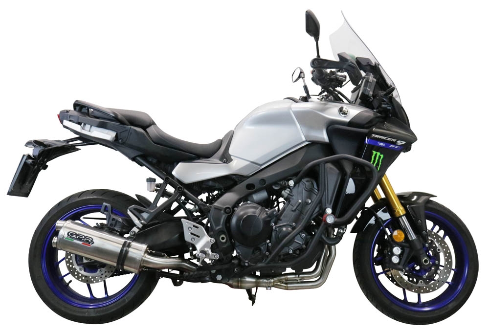 Exhaust compatible with Yamaha Tracer 9 2021-2024, Dual Inox, Homologated legal full system exhaust, including removable db killer and catalyst