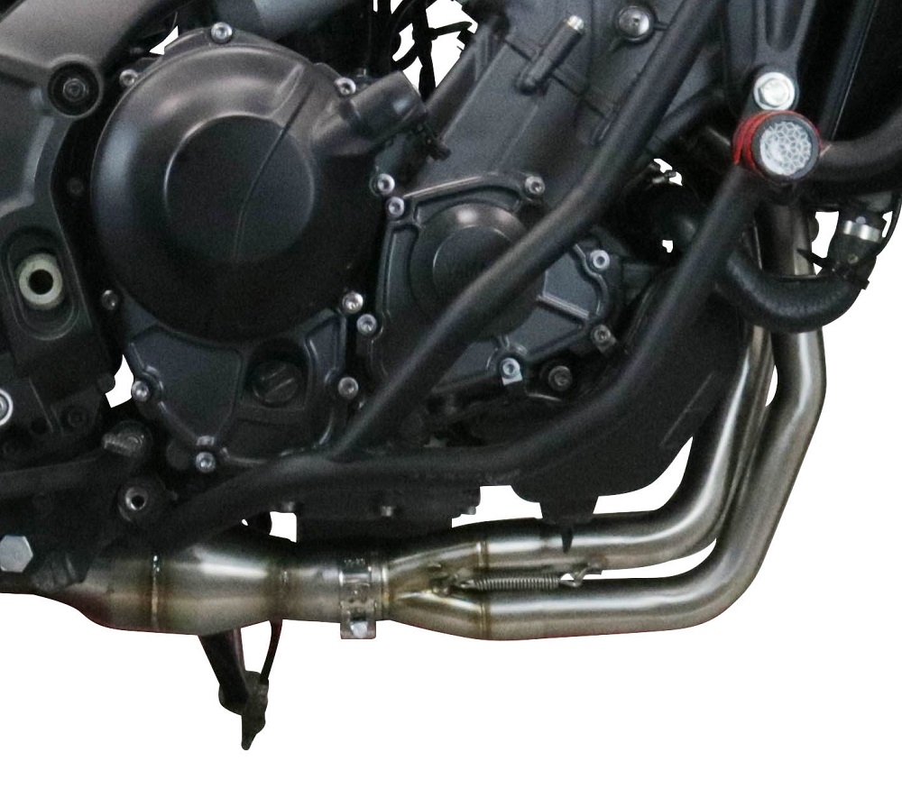 Exhaust compatible with Yamaha Tracer 9 2021-2024, M3 Black Titanium, Homologated legal full system exhaust, including removable db killer and catalyst