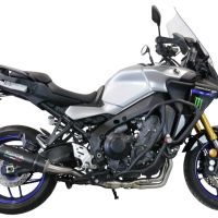 Exhaust compatible with Yamaha Tracer 9 2021-2024, M3 Black Titanium, Homologated legal full system exhaust, including removable db killer and catalyst