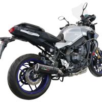 Exhaust compatible with Yamaha Tracer 9 2021-2024, M3 Black Titanium, Homologated legal full system exhaust, including removable db killer and catalyst