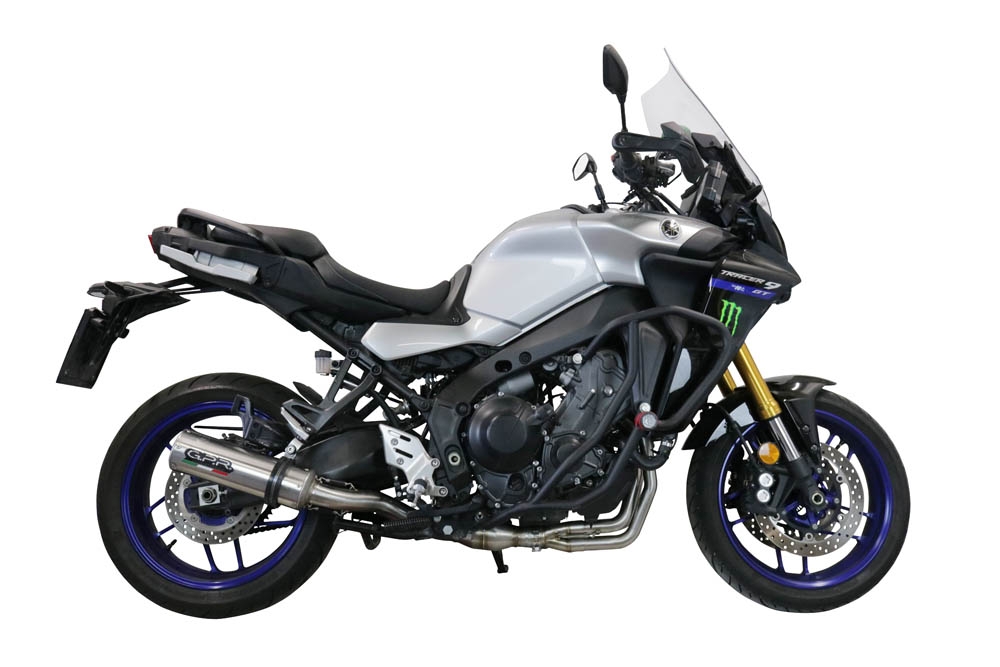Exhaust compatible with Yamaha Tracer 9 2021-2024, M3 Inox , Homologated legal full system exhaust, including removable db killer and catalyst