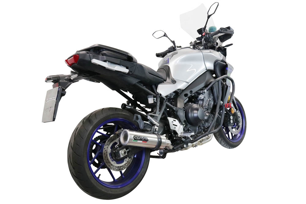 Exhaust compatible with Yamaha Tracer 9 2021-2024, M3 Inox , Homologated legal full system exhaust, including removable db killer and catalyst