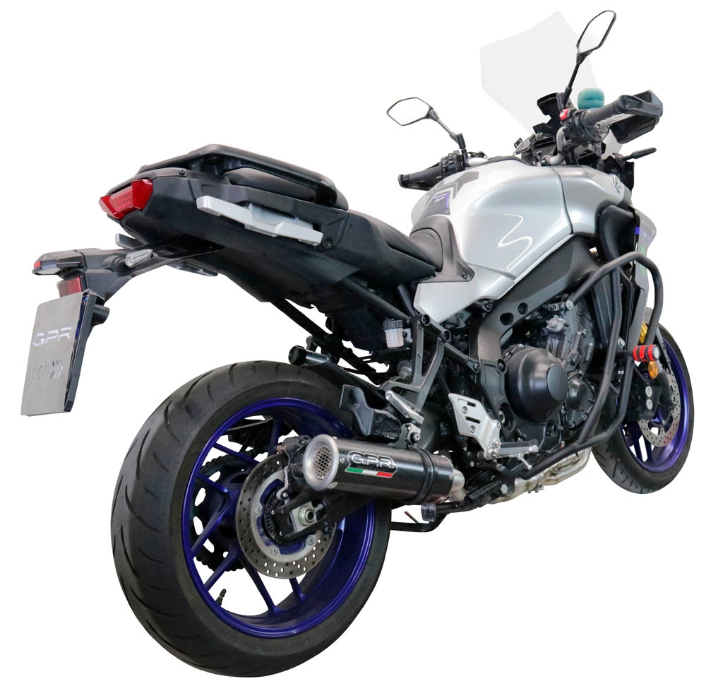 Exhaust compatible with Yamaha Tracer 9 2021-2024, M3 Poppy , Homologated legal full system exhaust, including removable db killer and catalyst