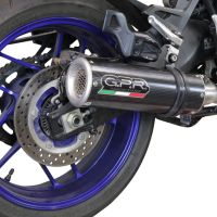 Exhaust compatible with Yamaha Tracer 9 2021-2024, M3 Poppy , Homologated legal full system exhaust, including removable db killer and catalyst