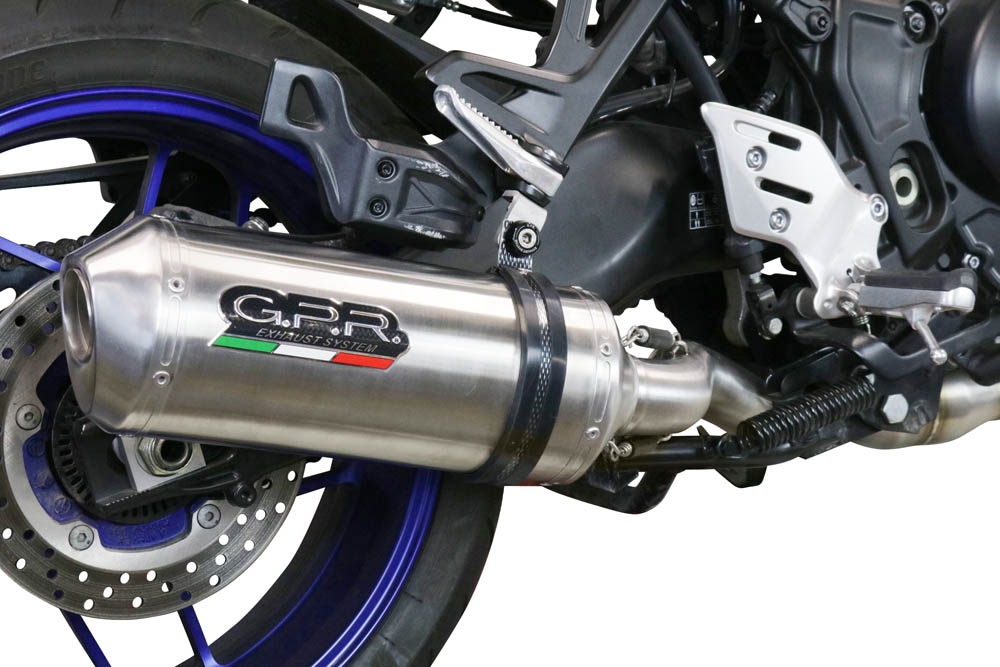 Exhaust compatible with Yamaha Tracer 9 2021-2024, Satinox , Homologated legal full system exhaust, including removable db killer and catalyst