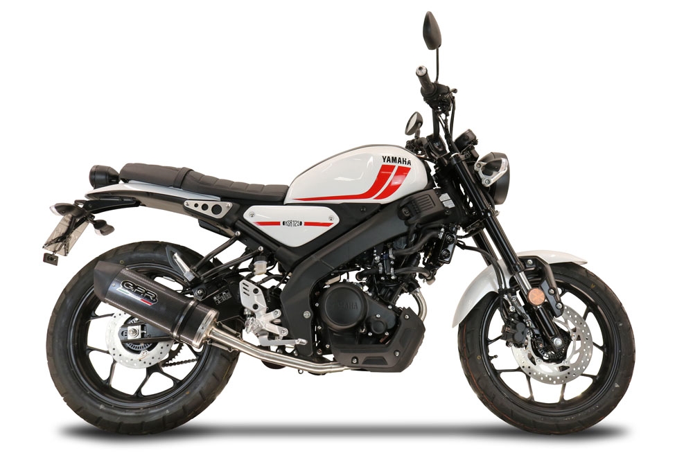 Esapament GPR compatibil cu Yamaha XSR 125 2021 Sistem complet de evacuare legal omologat, inclusiv db killer și catalizator detașabil,Furore Evo4 Poppy