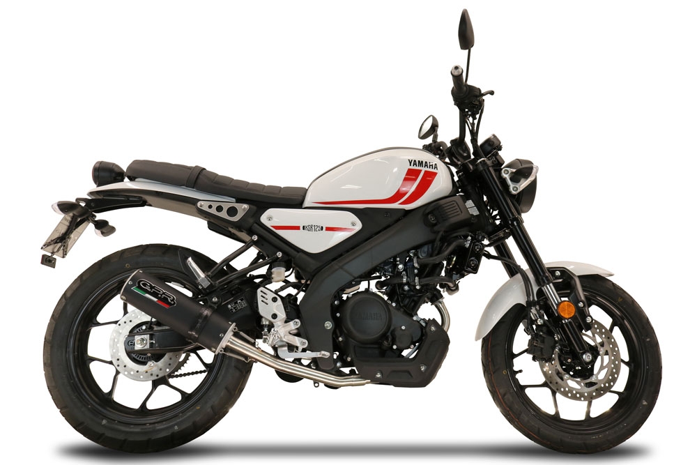 Esapament GPR compatibil cu Yamaha XSR 125 2021 Sistem complet de evacuare legal omologat, inclusiv db killer și catalizator detașabil,M3 Black Titanium