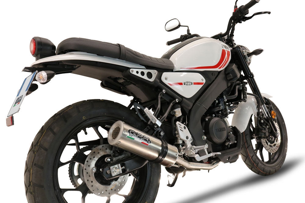 Exhaust compatible with Yamaha XSR 125 2021-2025, M3 Inox , Homologated legal full system exhaust, including removable db killer and catalyst