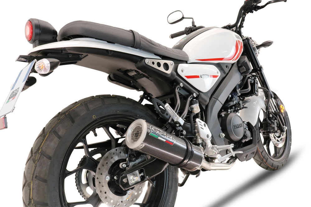 Exhaust compatible with Yamaha XSR 125 2021-2025, M3 Poppy , Homologated legal full system exhaust, including removable db killer and catalyst
