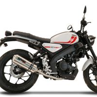 Esapament GPR compatibil cu Yamaha XSR 125 2021 Sistem complet de evacuare legal omologat, inclusiv db killer și catalizator detașabil,Satinox 