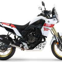 Exhaust compatible with Yamaha Tenere 700 2019-2020, Furore Evo4 Nero, Homologated legal slip-on exhaust including removable db killer and link pipe