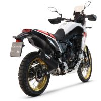 Exhaust compatible with Yamaha Tenere 700 2019-2020, Furore Evo4 Nero, Homologated legal slip-on exhaust including removable db killer and link pipe