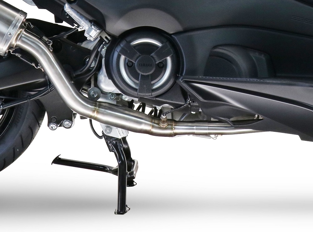 Exhaust compatible with Yamaha T-Max 560 2022-2024, Dual Inox, Homologated legal full system exhaust, including removable db killer and catalyst