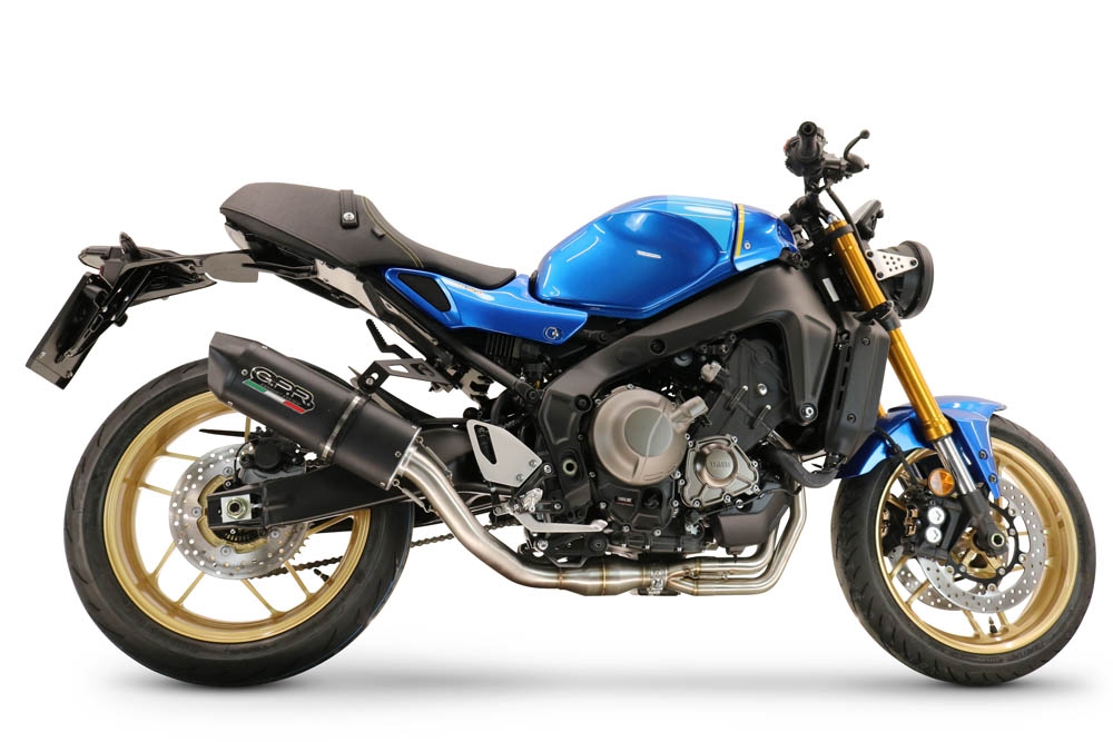Exhaust compatible with Yamaha XSR900 2022-2024, Furore Evo4 Nero, Homologated legal full system exhaust, including removable db killer and catalyst