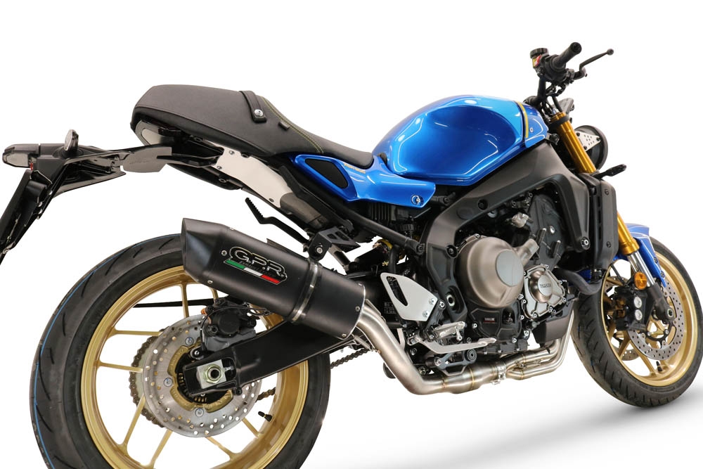 Exhaust compatible with Yamaha XSR900 2022-2024, Furore Evo4 Nero, Homologated legal full system exhaust, including removable db killer and catalyst
