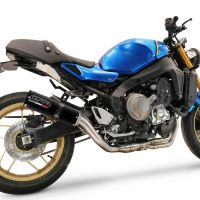 Exhaust compatible with Yamaha XSR900 2022-2024, M3 Black Titanium, Homologated legal full system exhaust, including removable db killer and catalyst
