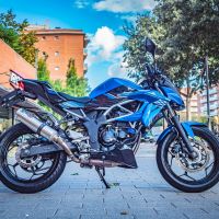 Esapament GPR compatibil cu Kawasaki Z 125 2021 Evacuare slip-on omologata, inclusiv db killer detașabil și cot de legătură,M3 Inox 